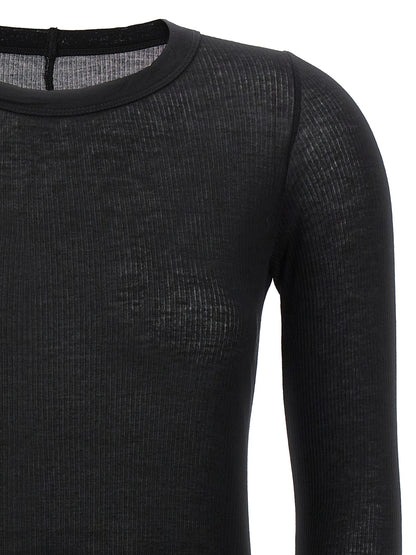 Rick Owens Schwarzes Langarmshirt aus Viskose