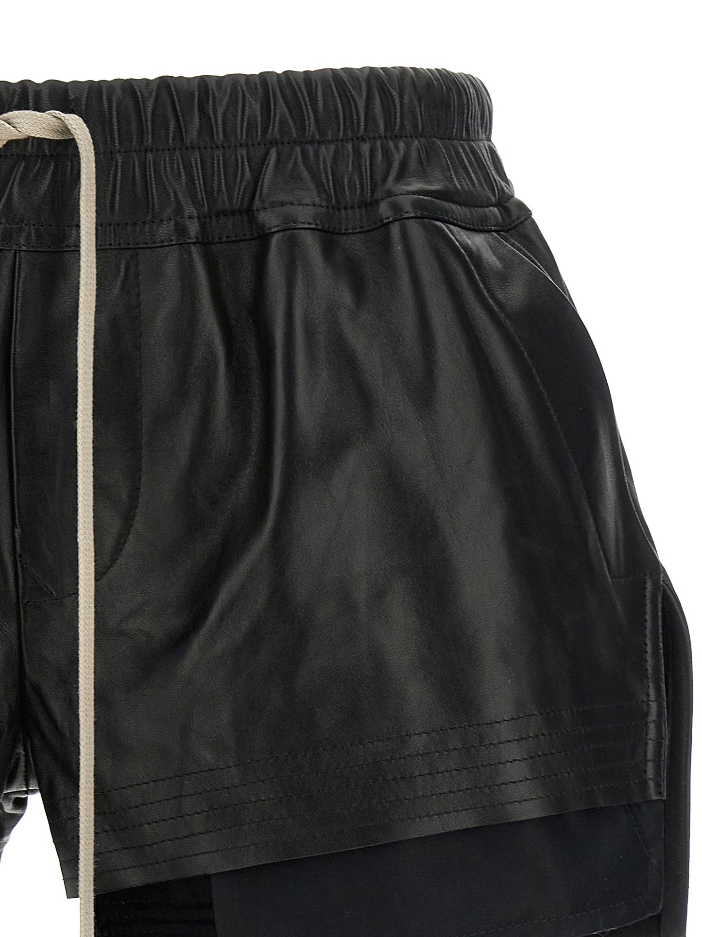 Rick Owens Schwarze Bermuda-Shorts aus Lammleder