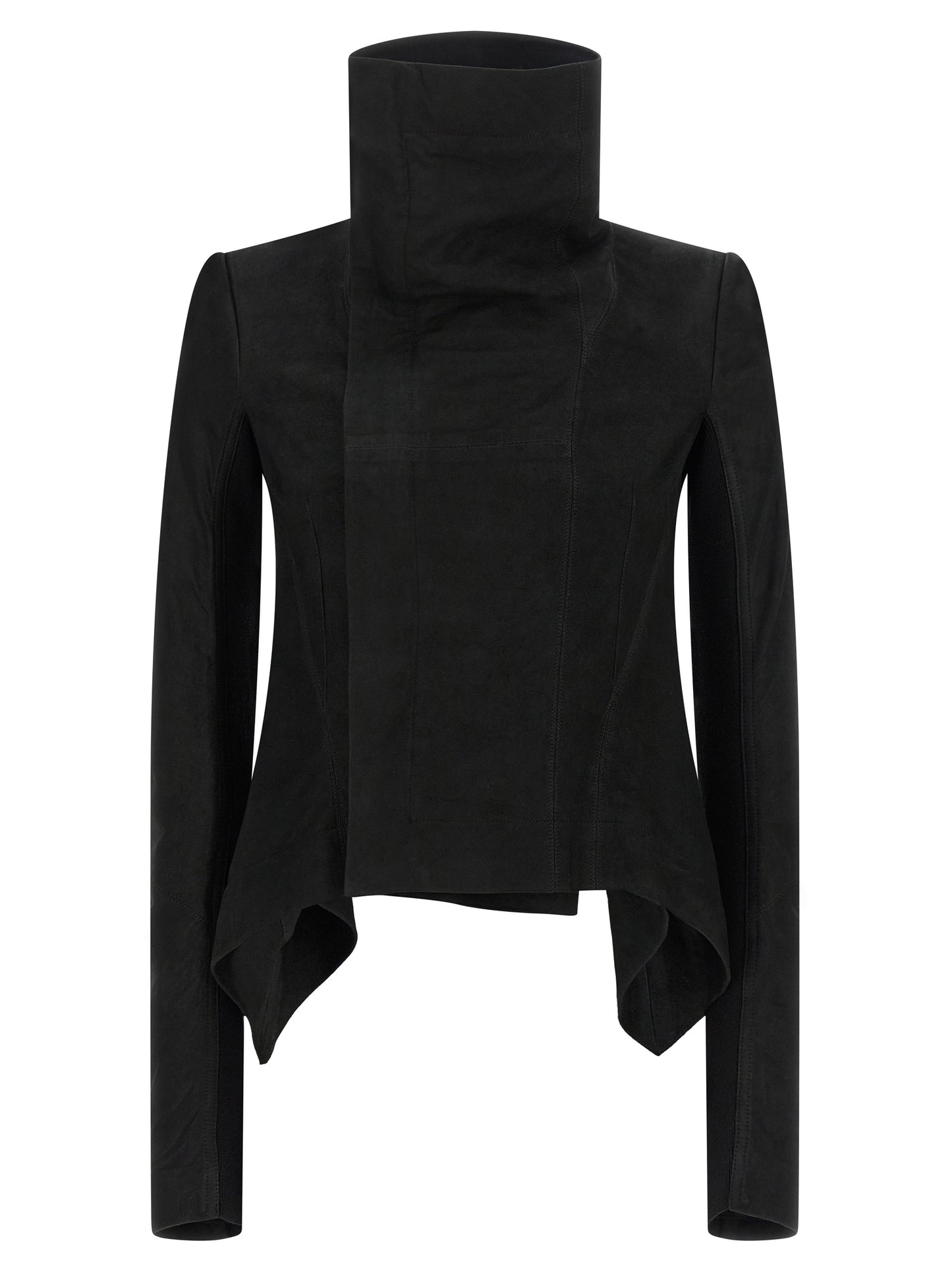Rick Owens Schwarze Lammlederjacke
