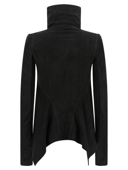 Rick Owens Schwarze Lammlederjacke