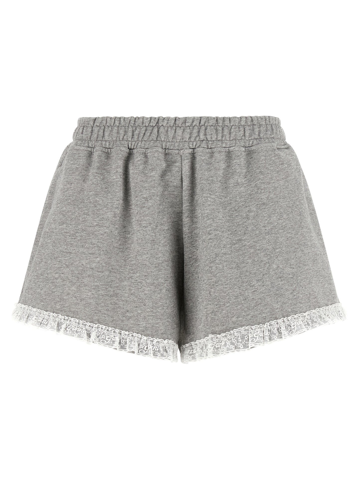 Ganni Graue Bio-Baumwoll-Bermudashorts