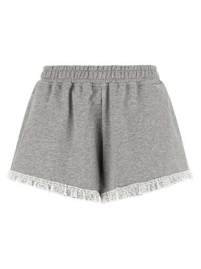 Ganni Graue Bio-Baumwoll-Bermudashorts