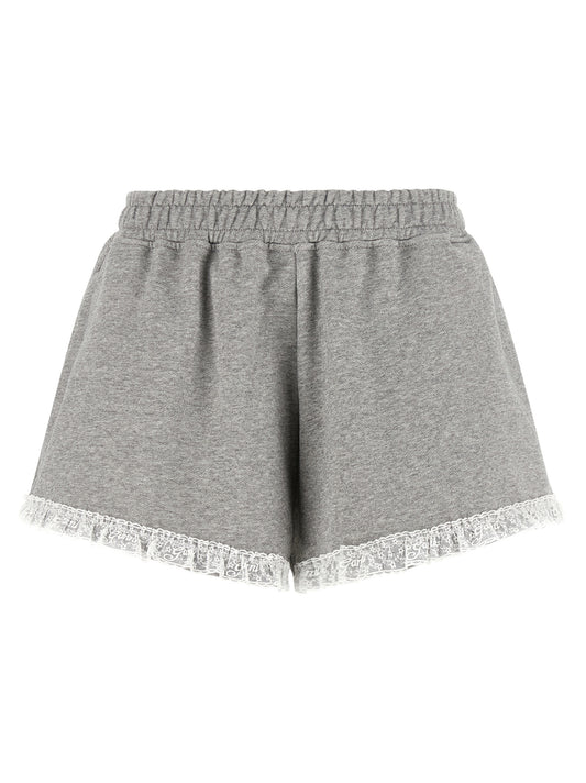 Ganni Graue Bio-Baumwoll-Bermudashorts
