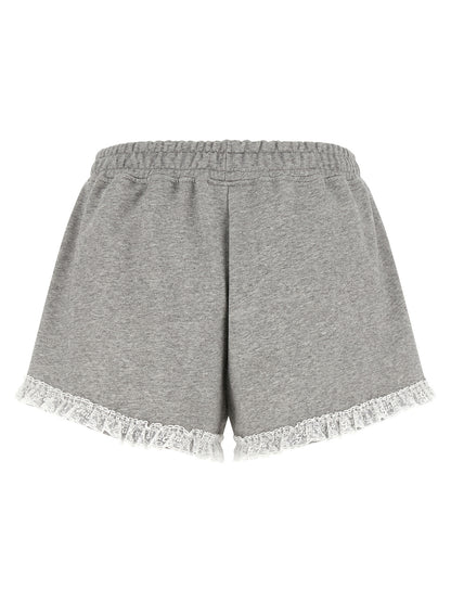 Ganni Graue Bio-Baumwoll-Bermudashorts