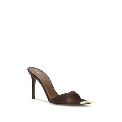 Giuseppe Zanotti Braune Kalbsleder Bos Taurus Stiletto-Sandalen