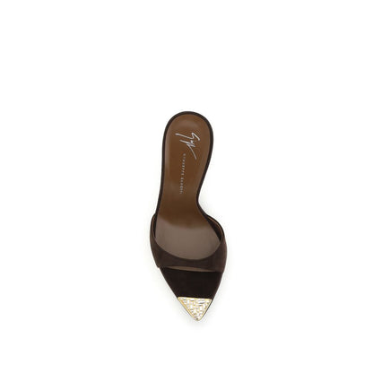 Giuseppe Zanotti Braune Kalbsleder Bos Taurus Stiletto-Sandalen