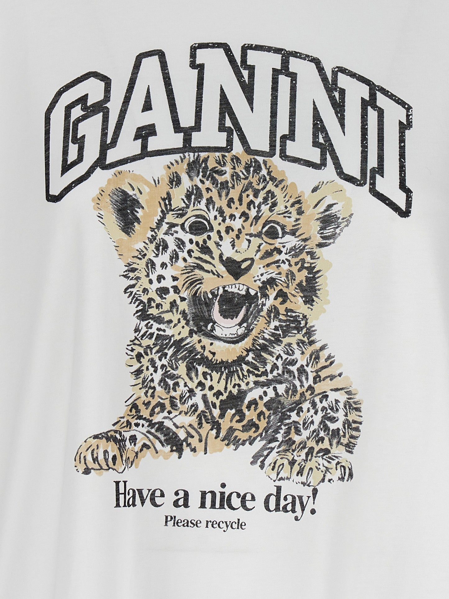 Ganni Weißes Baumwoll-T-Shirt