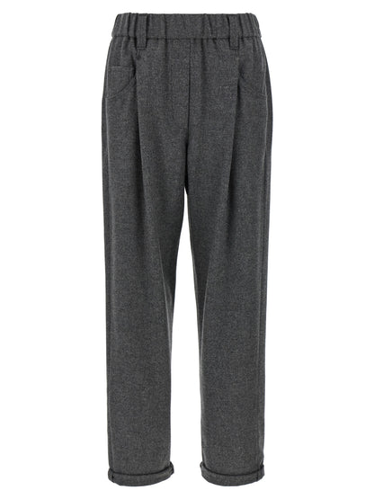 Brunello Cucinelli Graue Hose aus reiner Schurwolle