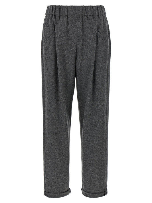 Brunello Cucinelli Graue Hose aus reiner Schurwolle