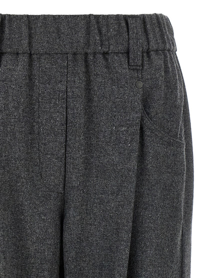 Brunello Cucinelli Graue Hose aus reiner Schurwolle