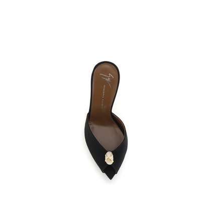 Giuseppe Zanotti Schwarze Bos Taurus Kalbsleder-Sandalen mit Stilettoabsatz