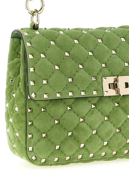 Valentino Garavani Zweifarbige Schultertasche aus Kalbsleder
