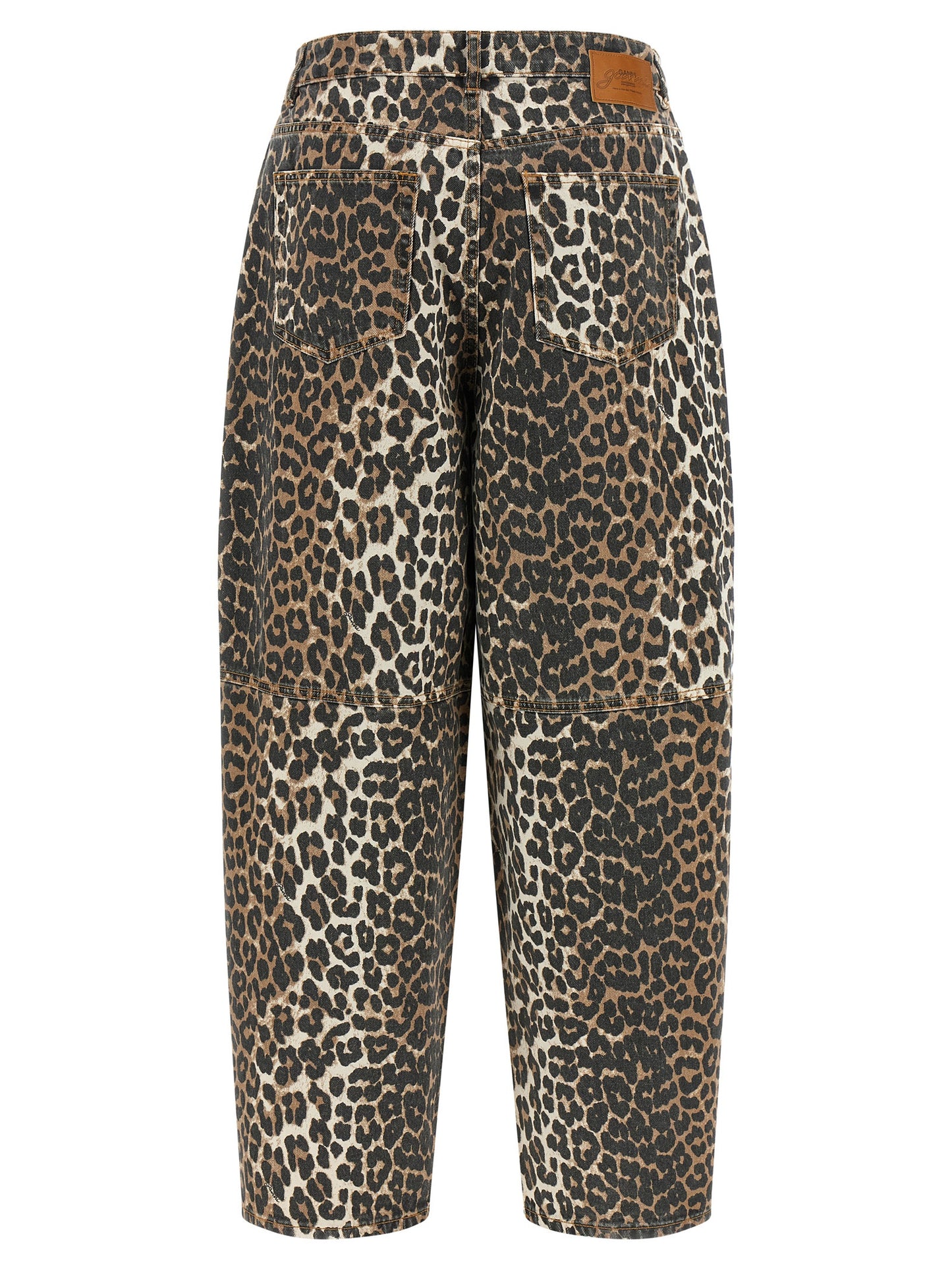 Ganni Braune Cropped Jeans aus Bio-Baumwolle