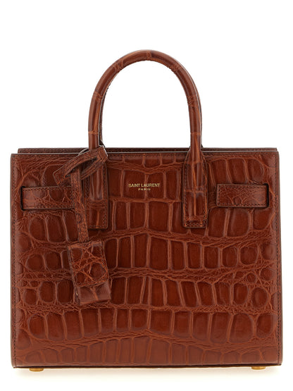 Saint Laurent Braune Kalbsleder-Handtasche