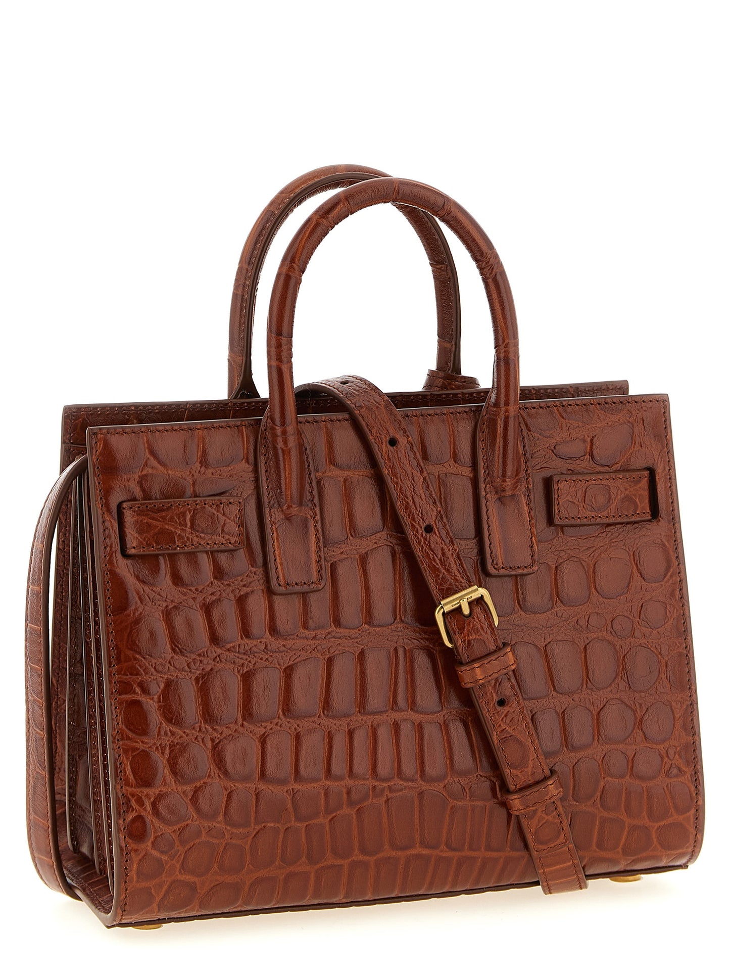 Saint Laurent Braune Kalbsleder-Handtasche