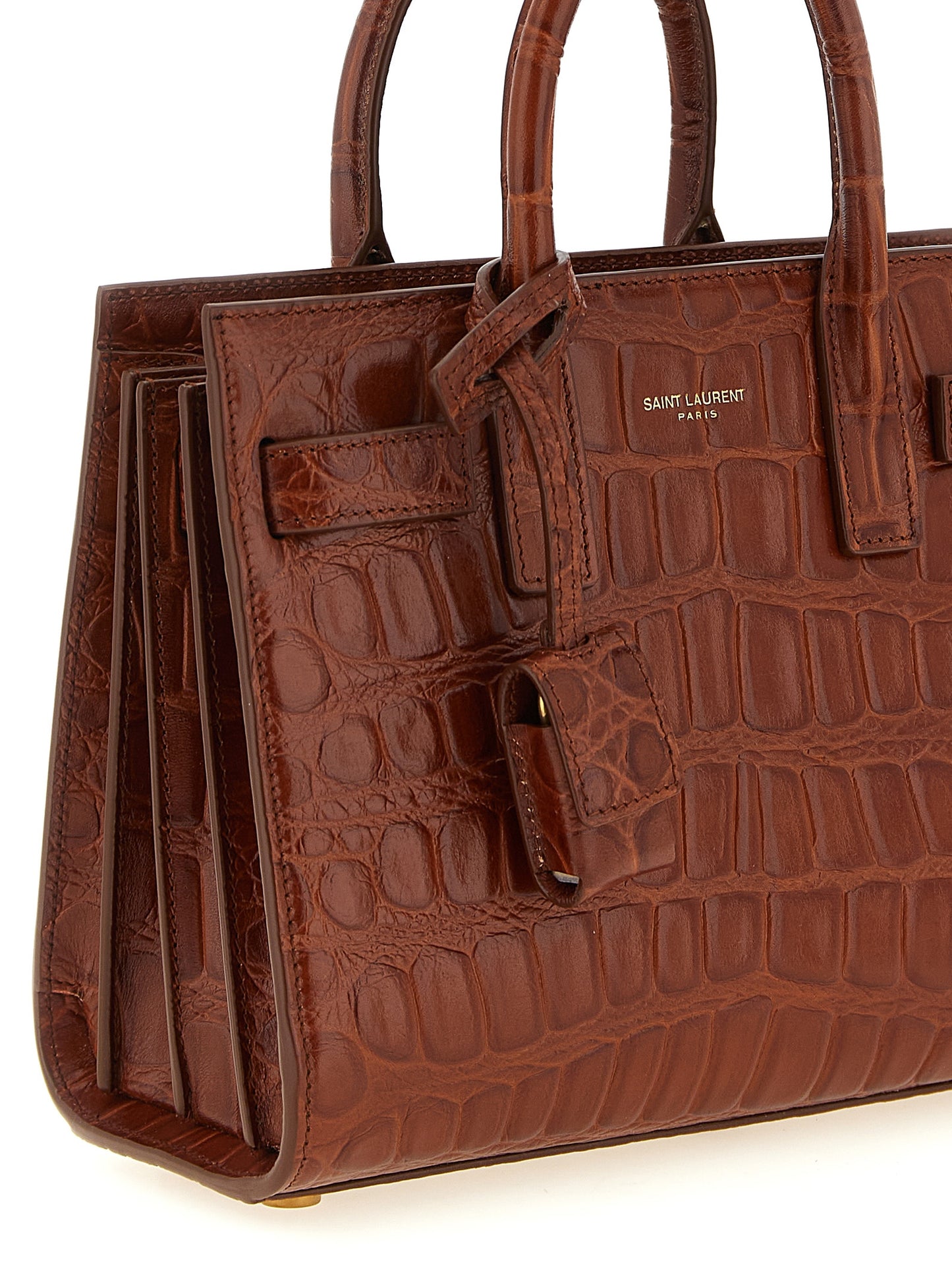 Saint Laurent Braune Kalbsleder-Handtasche