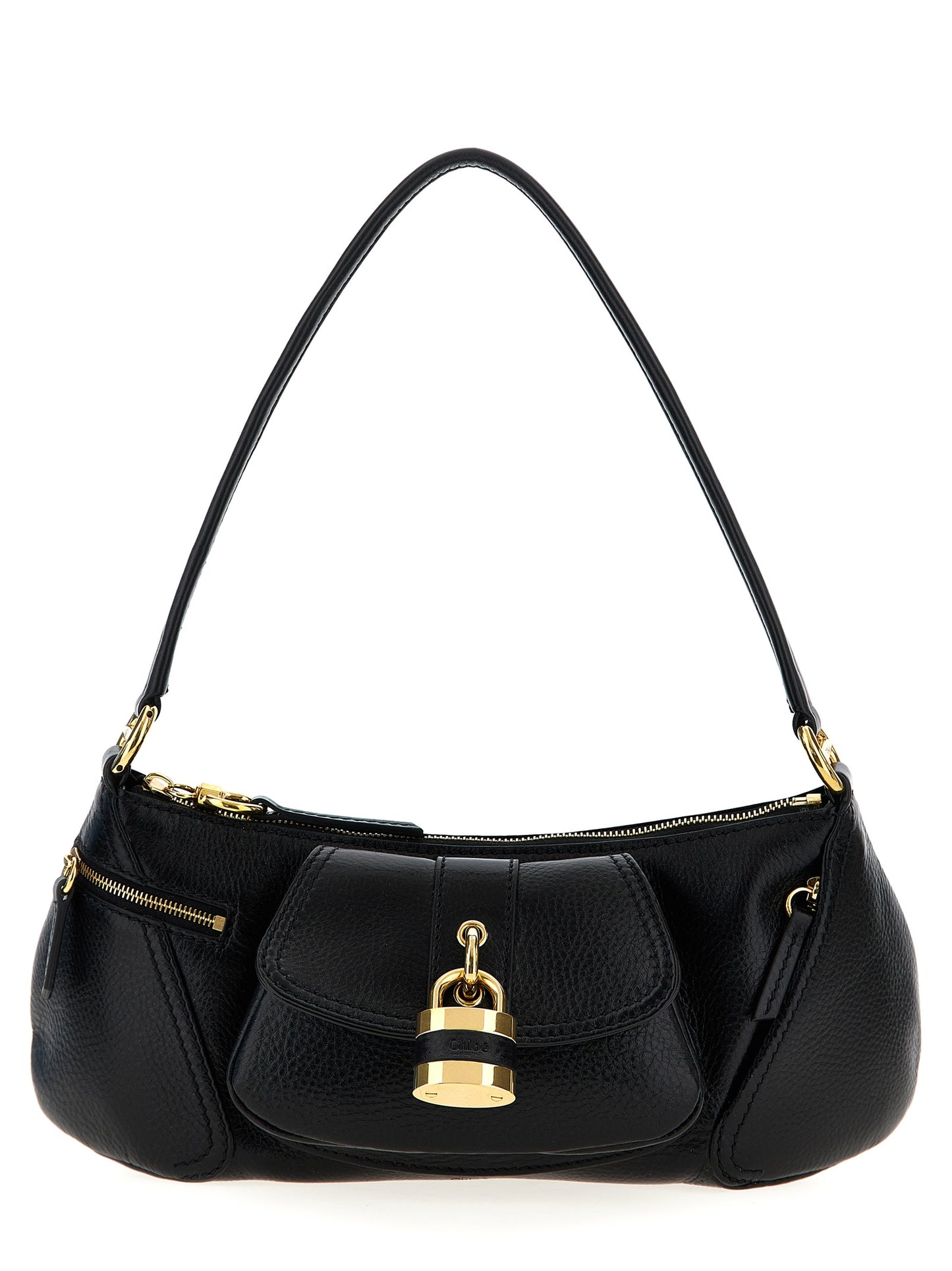 Chloé Schwarze Kalbsleder-Schultertasche