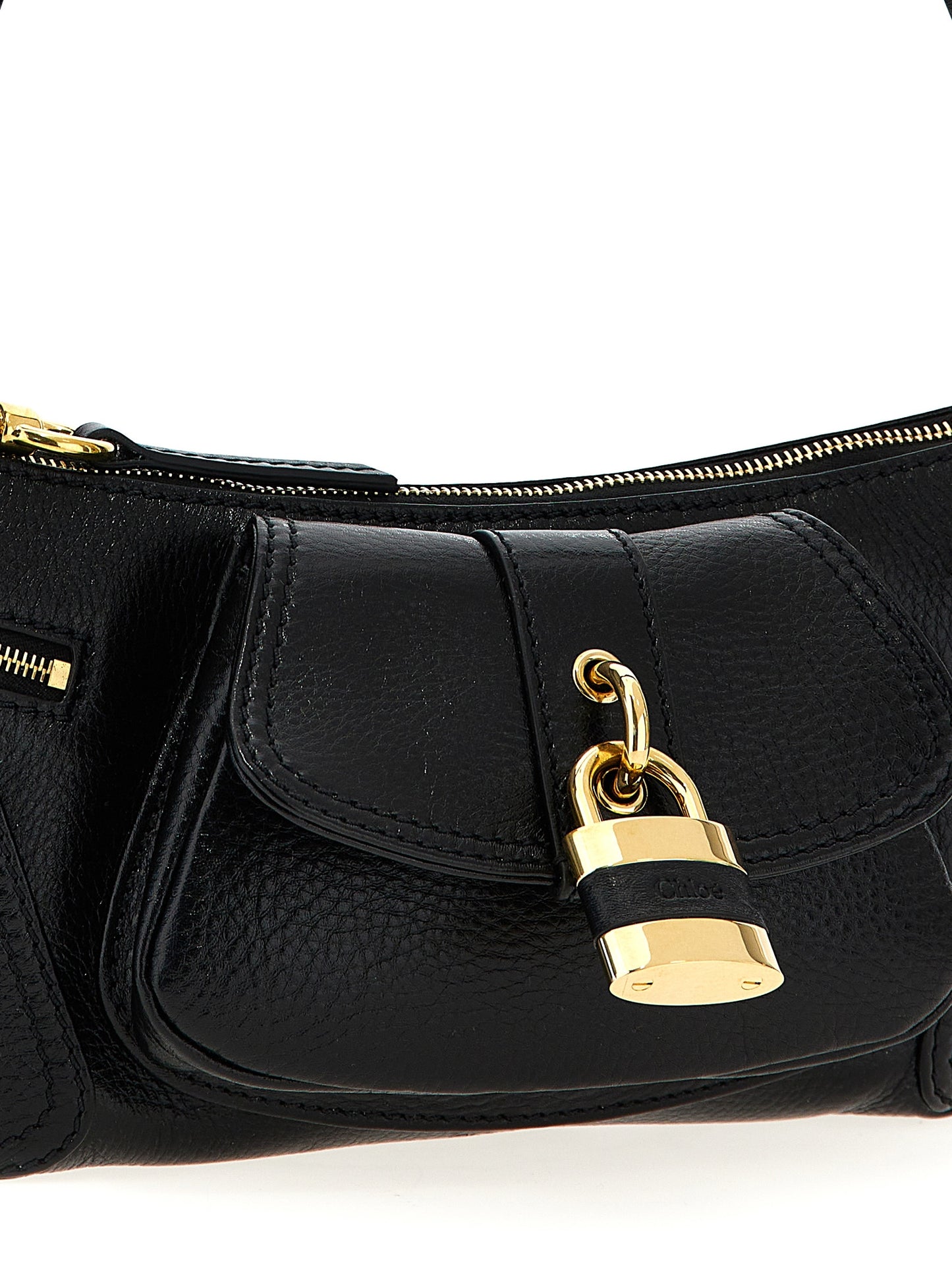 Chloé Schwarze Kalbsleder-Schultertasche