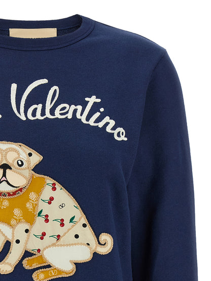 Valentino Garavani Blauer Baumwoll-Sweatshirt
