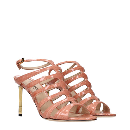 Tom Ford Pinkfarbene Sandalen mit Stilettoabsatz aus Leder