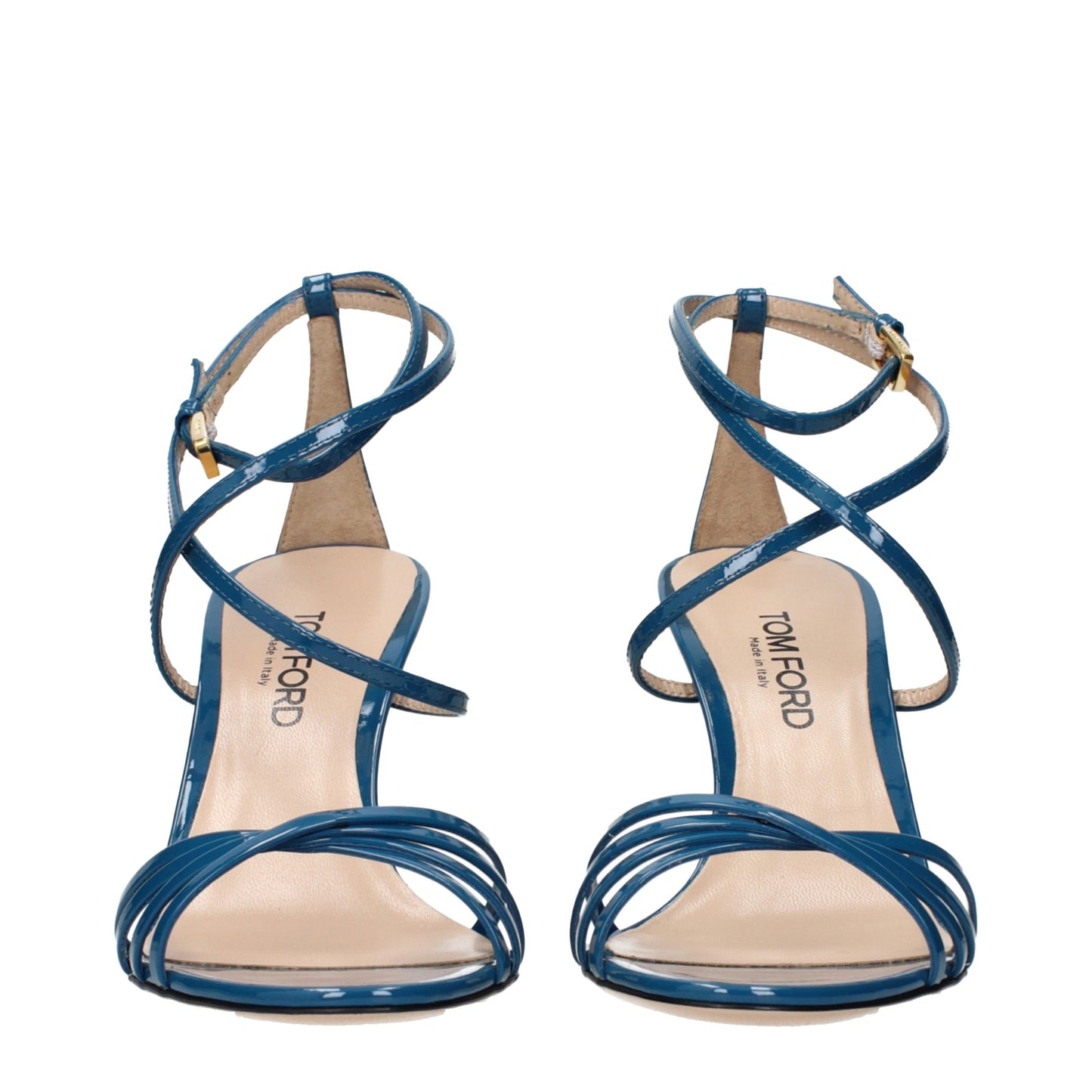 Tom Ford Blaue Sandalen mit Stiletto-Absatz aus Leder