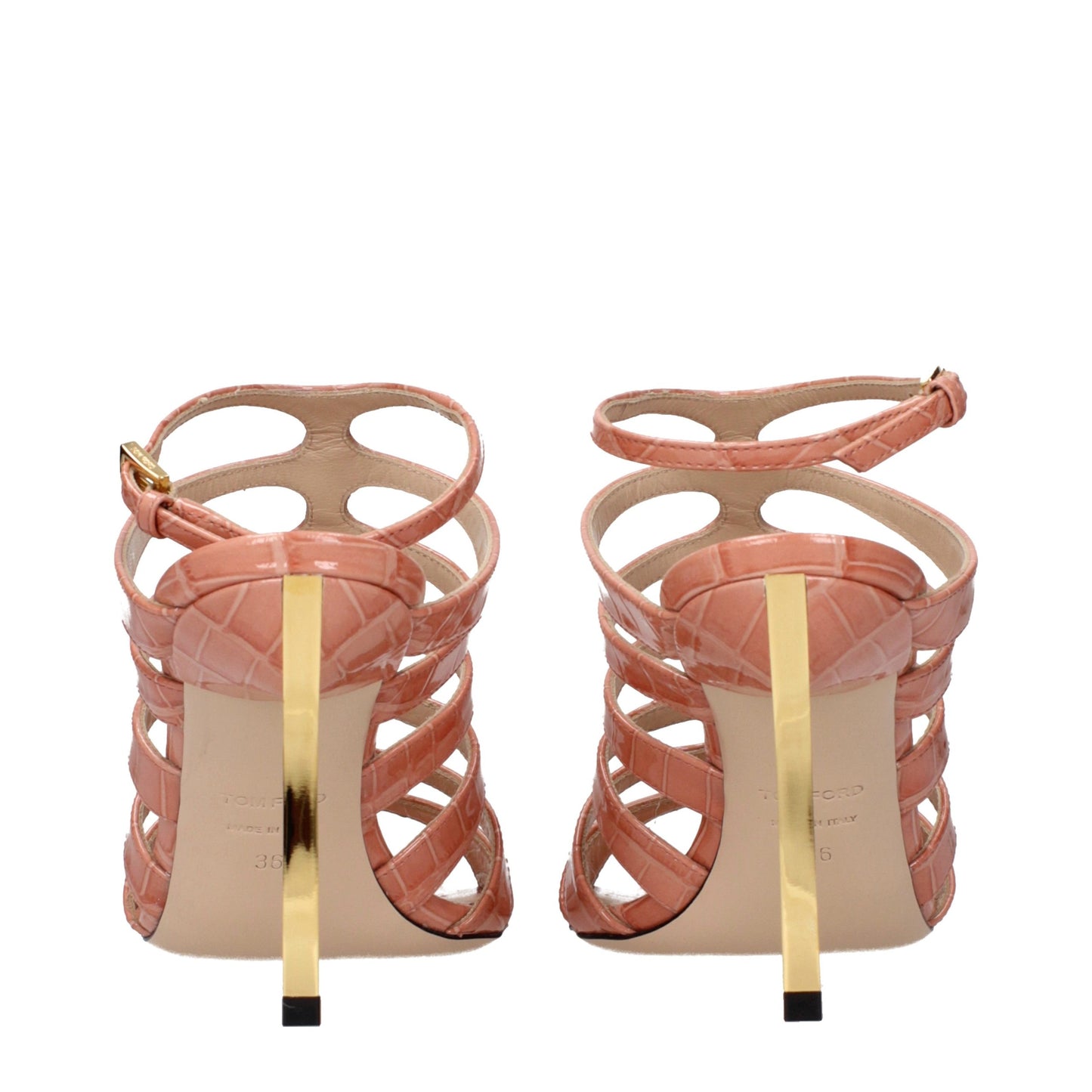Tom Ford Pinkfarbene Sandalen mit Stilettoabsatz aus Leder