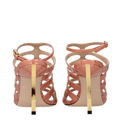 Tom Ford Pinkfarbene Sandalen mit Stilettoabsatz aus Leder