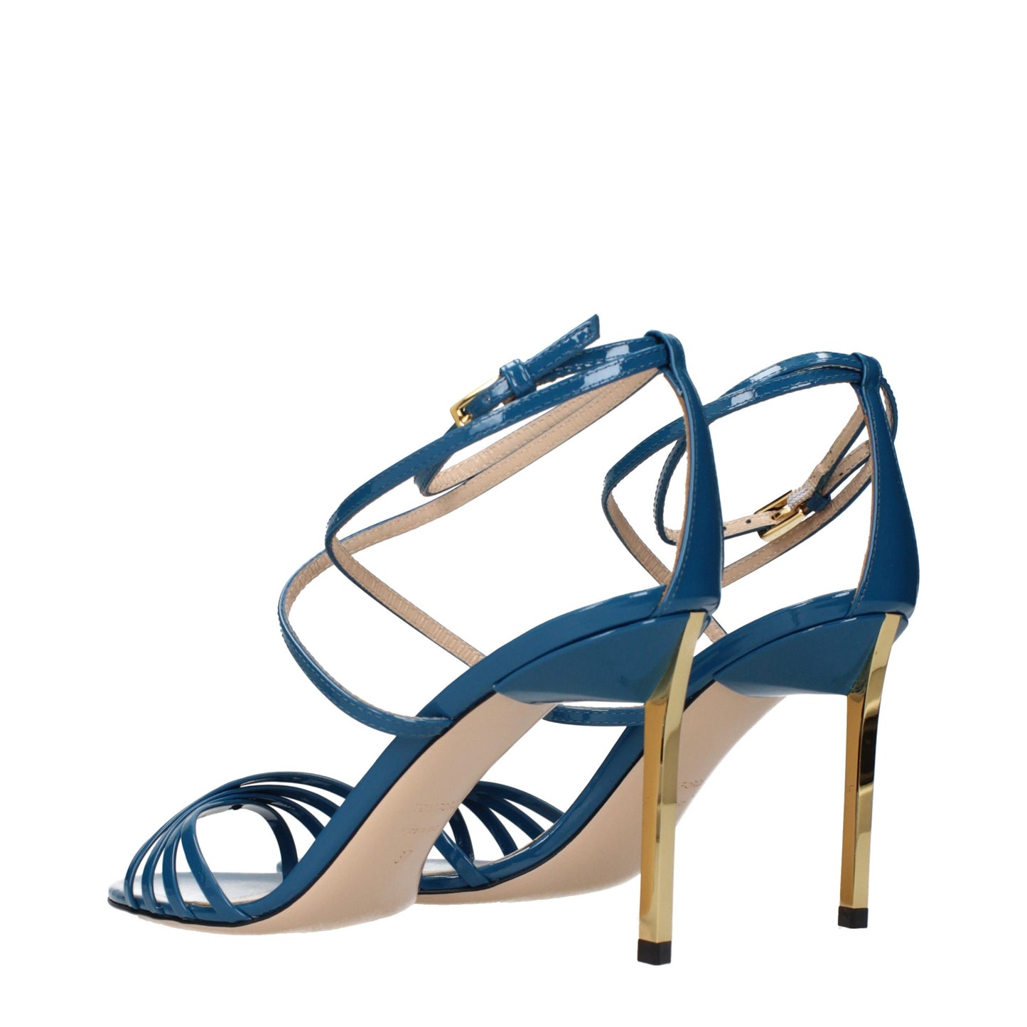 Tom Ford Blaue Sandalen mit Stiletto-Absatz aus Leder