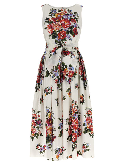 Dolce & Gabbana Weißes Baumwoll-Midikleid