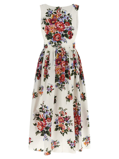 Dolce & Gabbana Weißes Baumwoll-Midikleid