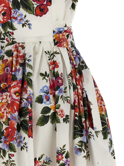 Dolce & Gabbana Weißes Baumwoll-Midikleid
