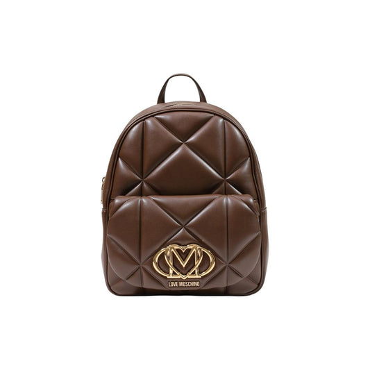Love Moschino Brauner Rucksack aus Polyethylen