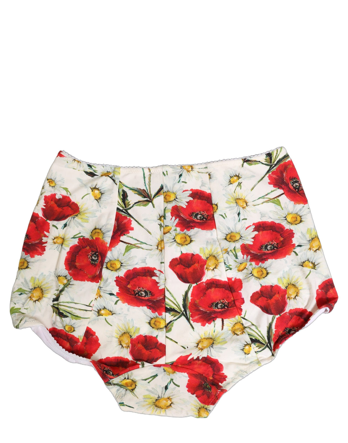 Dolce & Gabbana Weiße High-Waist-Panty mit floralem Print