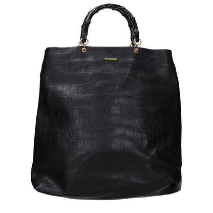 Jil Sander Schwarze Lederhandtasche
