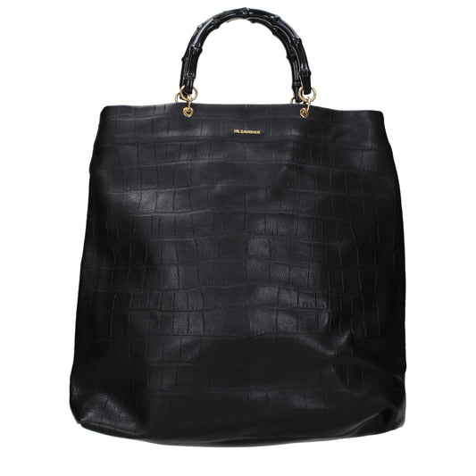 Jil Sander Schwarze Lederhandtasche