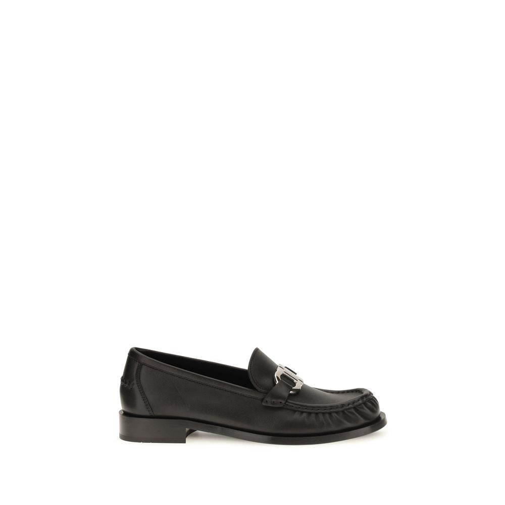 Ferragamo Schwarze "Bos Taurus" Kalbsleder Loafer zum Hineinschlüpfen