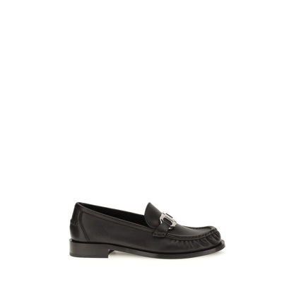 Ferragamo Schwarze "Bos Taurus" Kalbsleder Loafer zum Hineinschlüpfen