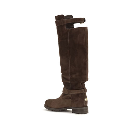 Jimmy Choo Braune Kalbsleder Bos Taurus Overknee-Stiefel