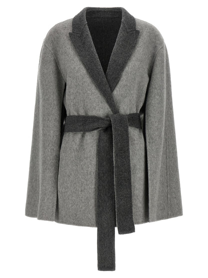 Alberta Ferretti Grauer Wollcardigan