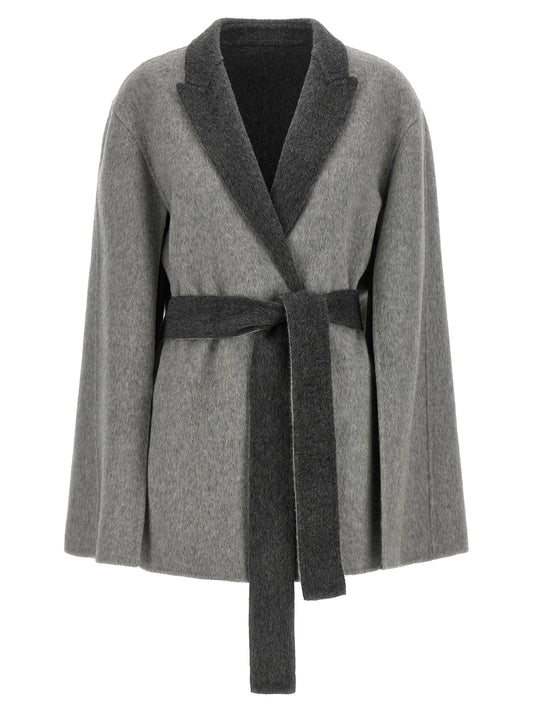Alberta Ferretti Grauer Wollcardigan