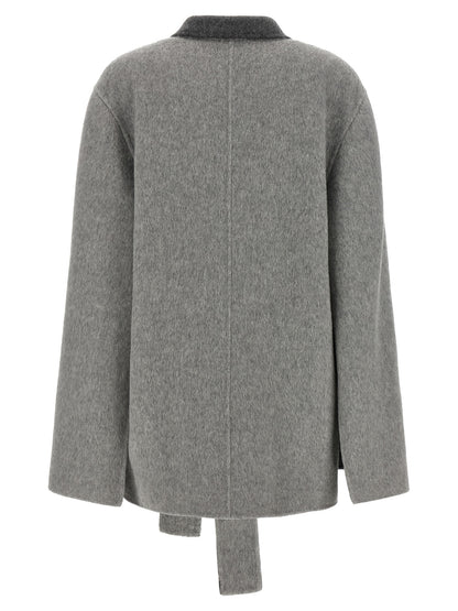 Alberta Ferretti Grauer Wollcardigan