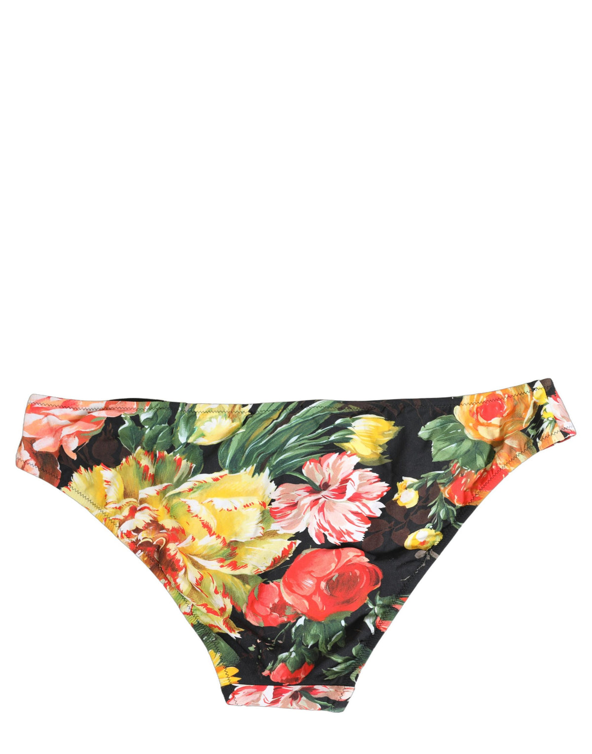 Dolce & Gabbana Schwarze Bikinihose mit floralem Print