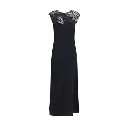 Ferragamo Schwarzes Seiden-Cocktailkleid
