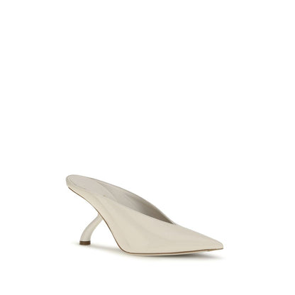 Ferragamo Beige Kalbsleder Bos Taurus Mules