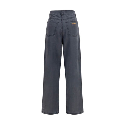 Miu Miu Schwarze Baumwoll-Jeans mit geradem Bein