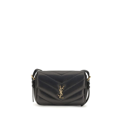 Saint Laurent Schwarze Lammleder Schultertasche Ovis Aries Aries