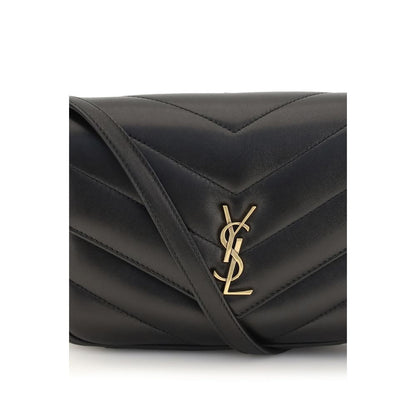Saint Laurent Schwarze Lammleder Schultertasche Ovis Aries Aries