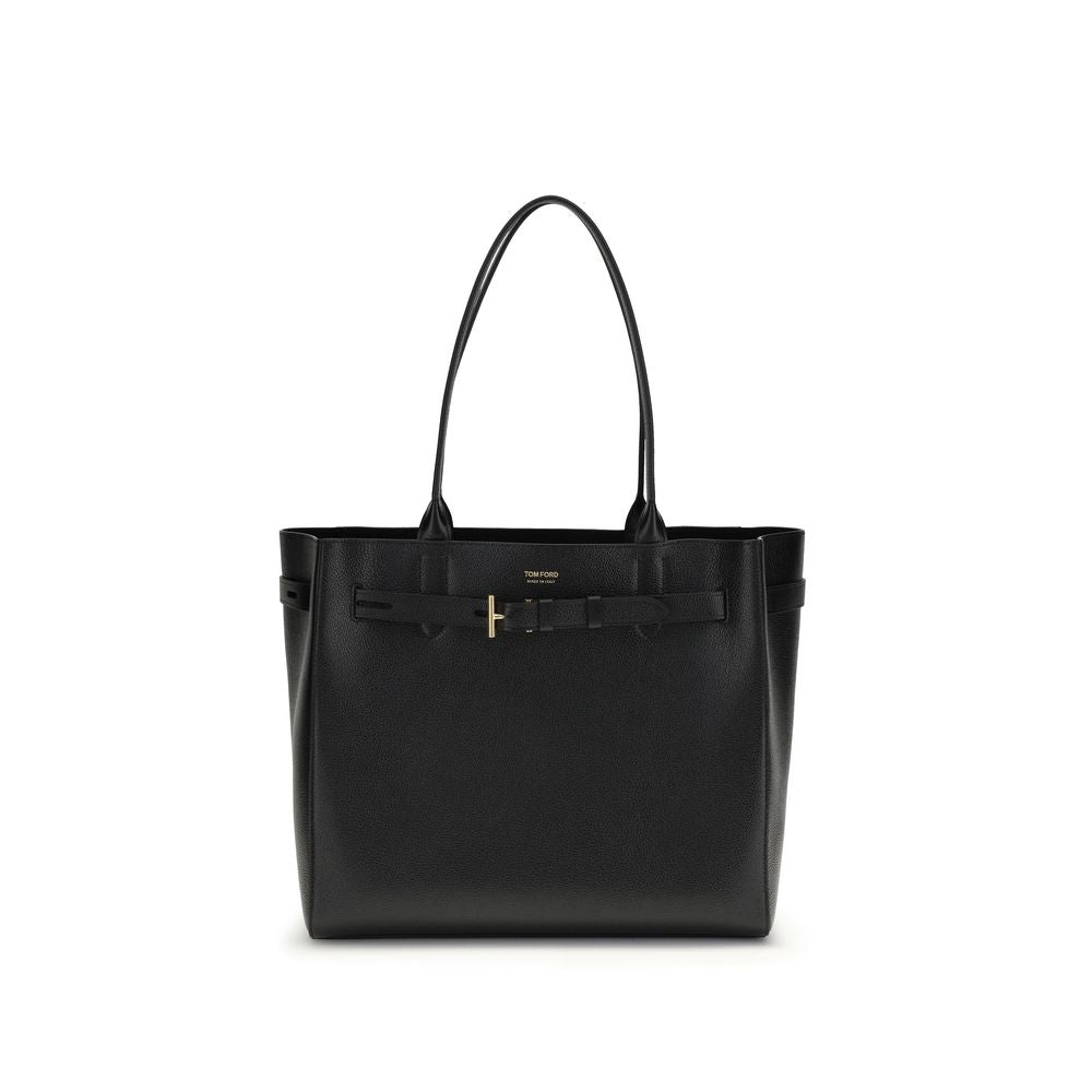 Tom Ford Schwarze Bos Taurus Kalbsleder Schultertasche