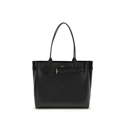 Tom Ford Schwarze Bos Taurus Kalbsleder Schultertasche