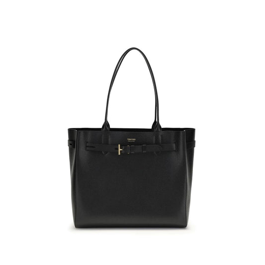 Tom Ford Schwarze Bos Taurus Kalbsleder Schultertasche